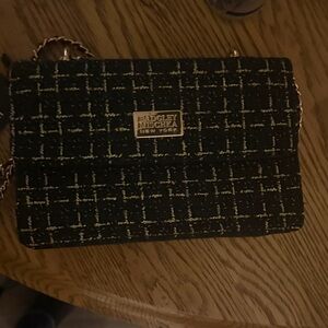 Badgley Mischka Black and Gold Crossbody Bag
